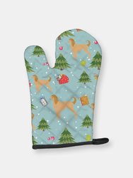 Christmas Oven Mitt With Dog Breed - Standing Afghan Hound
