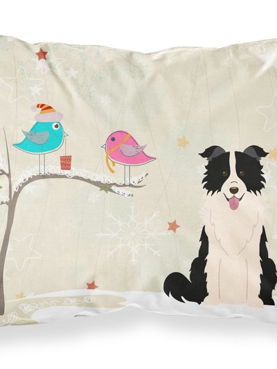 Caroline's Treasures Christmas Presents between Friends Border Collie - Black and White Fabric Standard Pillowcase product