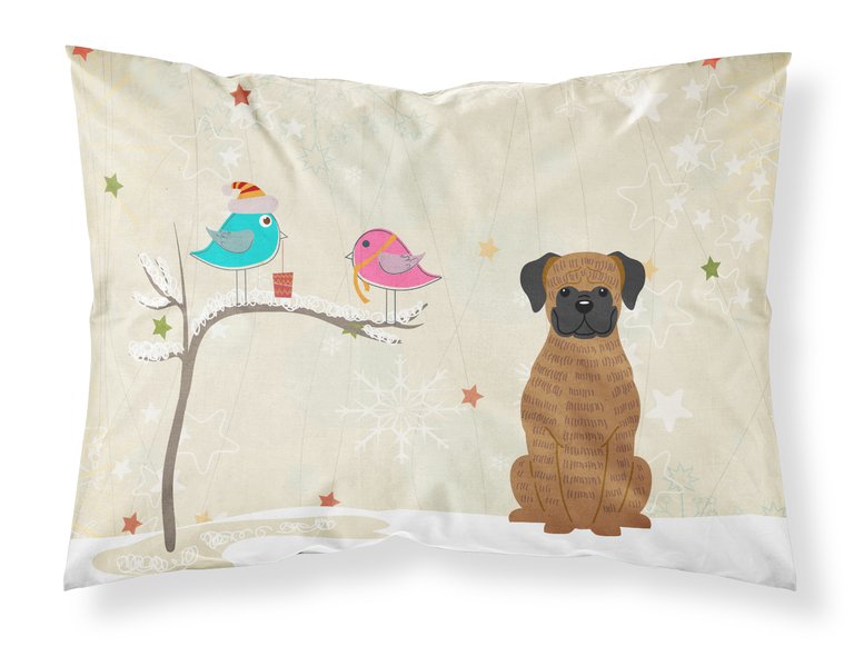 Christmas Presents between Friends Boxer - Brindle Fabric Standard Pillowcase