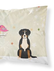 Christmas Presents between Friends Greater Swiss Mountain Dog Fabric Standard Pillowcase