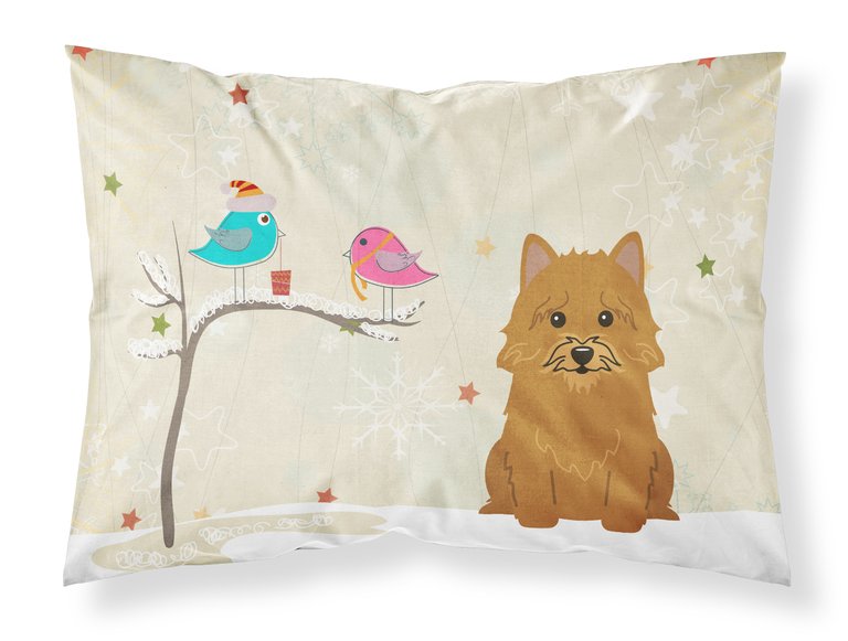 Christmas Presents between Friends Norwich Terrier Fabric Standard Pillowcase