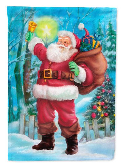 Caroline's Treasures  Christmas Santa Rining The Bell Garden Flag 2-Sided 2-Ply product