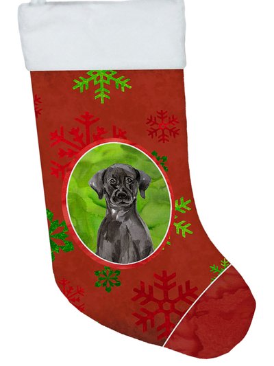 Caroline's Treasures Christmas Snowflakes Black Labrador Retriever Christmas Stocking product