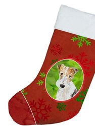 Christmas Snowflakes Fox Terrier Christmas Stocking
