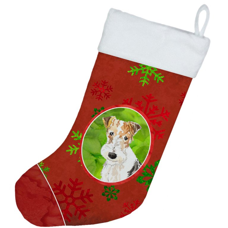 Christmas Snowflakes Fox Terrier Christmas Stocking