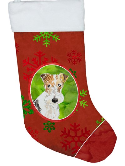 Caroline's Treasures Christmas Snowflakes Fox Terrier Christmas Stocking product