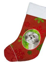 Christmas Snowflakes Shih Tzu Puppy Christmas Stocking