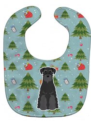 Christmas Standard Schnauzer Black Baby Bib