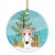 Christmas Tree and Borzoi Ceramic Ornament