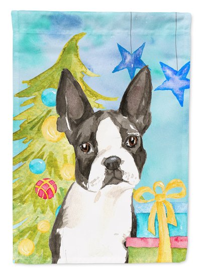 Caroline's Treasures Christmas Tree and Boston Terrier Garden Flag 2-Sided 2-Ply product