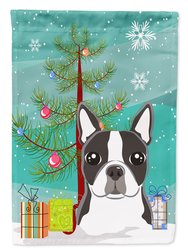 Christmas Tree and Boston Terrier Garden Flag 2-Sided 2-Ply