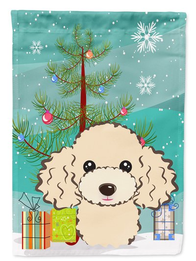 Caroline's Treasures Christmas Tree and Buff Poodle Garden Flag 2-Sided 2-Ply product