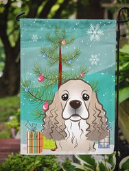 Christmas Tree And Cocker Spaniel Garden Flag 2-Sided 2-Ply