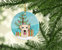 Christmas Tree and Golden Retriever Ceramic Ornament