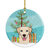 Christmas Tree and Golden Retriever Ceramic Ornament