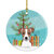 Christmas Tree and Jack Russell Terrier Ceramic Ornament