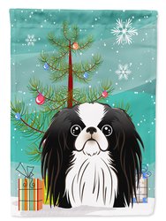 Christmas Tree and Japanese Chin Garden Flag 2-Sided 2-Ply