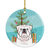 Christmas Tree and White English Bulldog  Ceramic Ornament