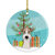 Christmas Tree and Wire Haired Fox Terrier Ceramic Ornament