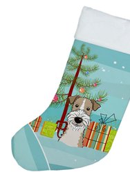 Christmas Tree and Wire Haired Fox Terrier Christmas Stocking