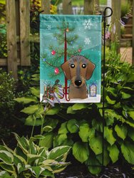 Christmas Tree And Wirehaired Dachshund Garden Flag 2-Sided 2-Ply