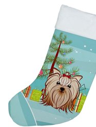 Christmas Tree and Yorkie Yorkishire Terrier Christmas Stocking