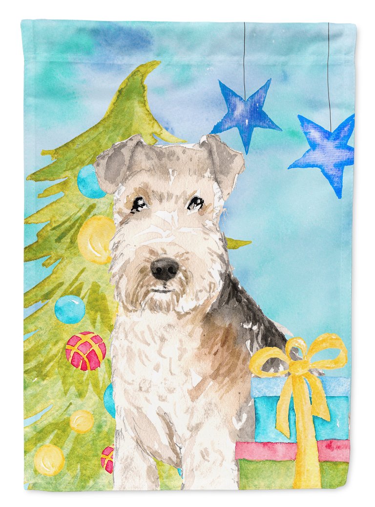 Christmas Tree Lakeland Terrier Garden Flag 2-Sided 2-Ply