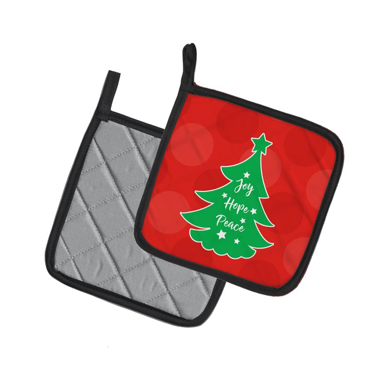 Christmas Tree Red Green Pair of Pot Holders