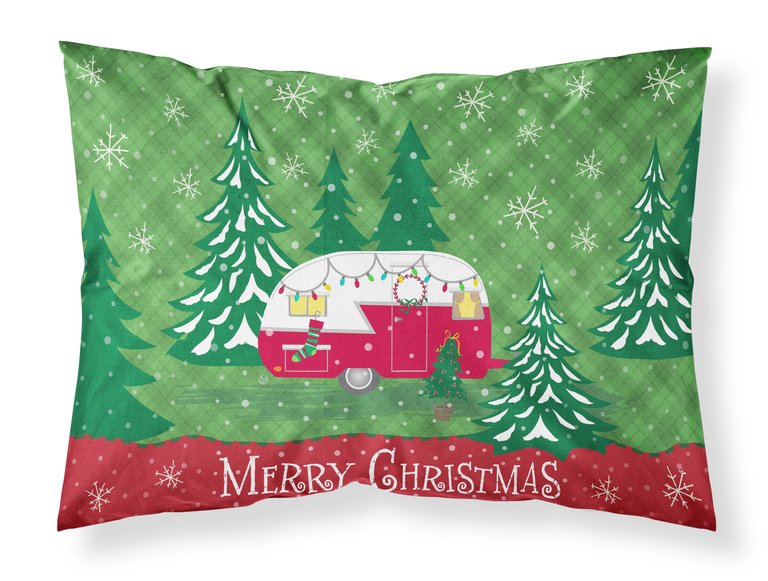 Christmas Vintage Glamping Trailer Fabric Standard Pillowcase