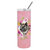 CK4113TBL20 20 oz Akita Pink Flowers Double Walled Stainless Steel Skinny Tumbler