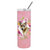 CK4188TBL20 20 Oz Thai Ridgeback Pink Flowers Double Walled Stainless Steel Skinny Tumbler