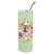 CK4292TBL20 20 oz Chow Chow No.2 Green Flowers Double Walled Stainless Steel Skinny Tumbler - Green