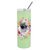 CK4322TBL20 20 oz Moscow Watchdog Green Flowers Double Walled Stainless Steel Skinny Tumbler