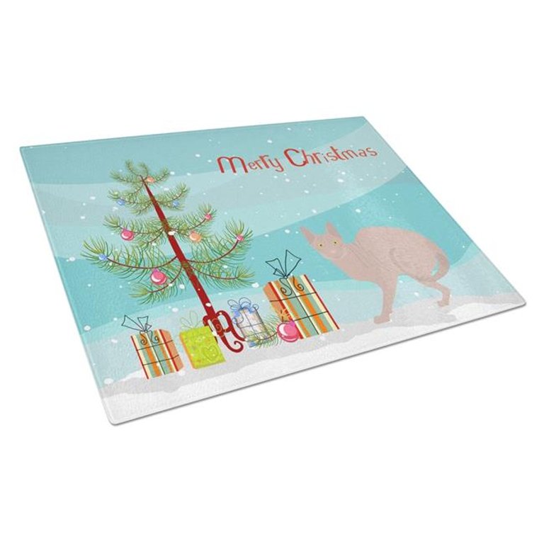 CK4606LCB Don Sphynx No.3 Cat Merry Christmas Glass Cutting Board