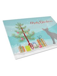 CK4783LCB Oriental Shorthair Cat Merry Christmas Glass Cutting Board - Large