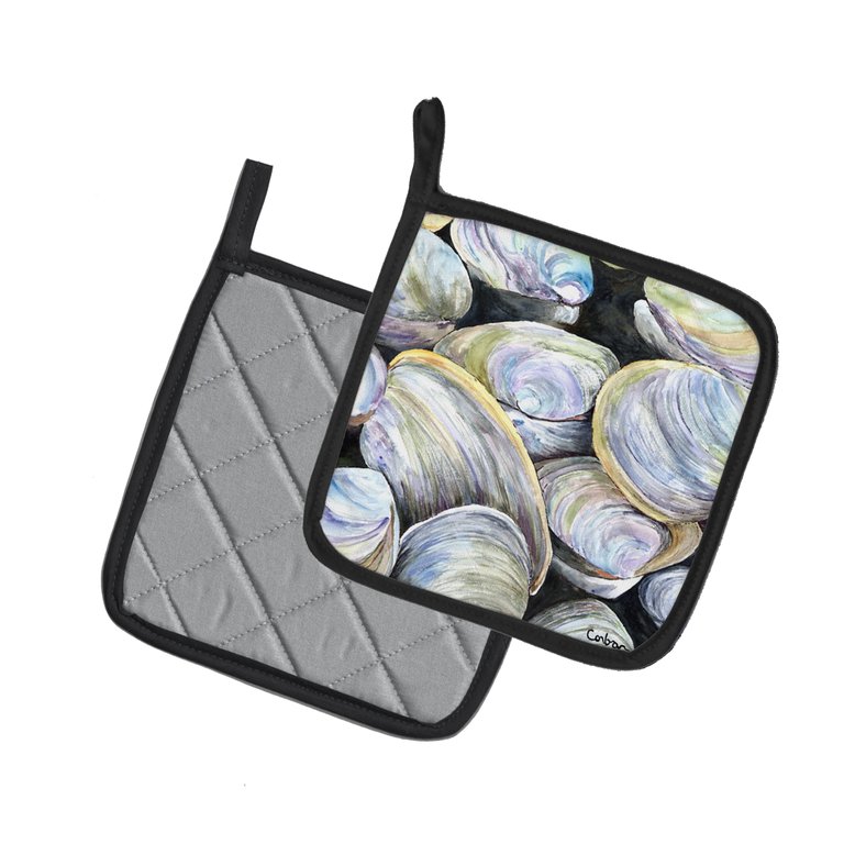 Clam Quahog Shells Pair of Pot Holders