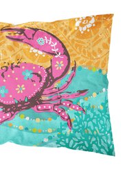Coastal Pink Crab Fabric Standard Pillowcase