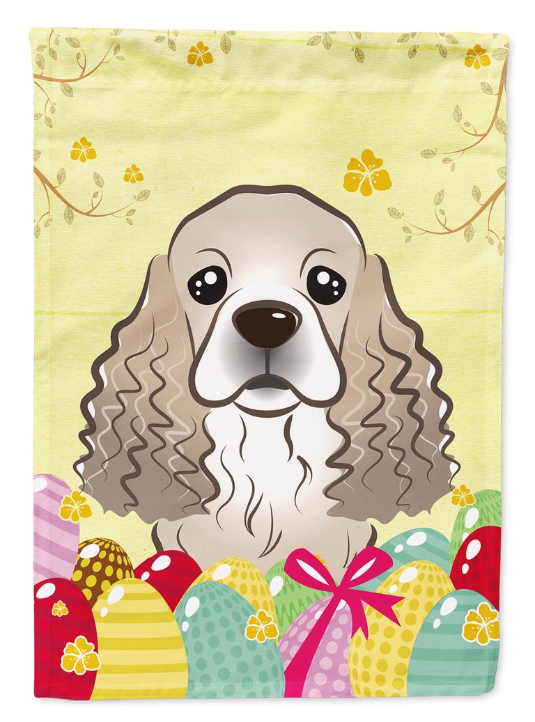 Cocker Spaniel Easter Egg Hunt Garden Flag 2-Sided 2-Ply