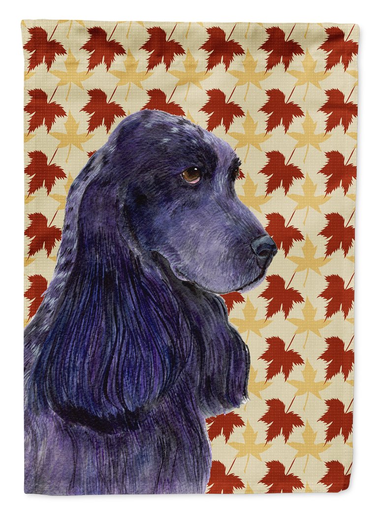 Cocker Spaniel Fall Leaves Portrait Garden Flag 2-Sided 2-Ply