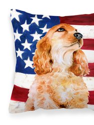 Cocker Spaniel Patriotic Fabric Decorative Pillow