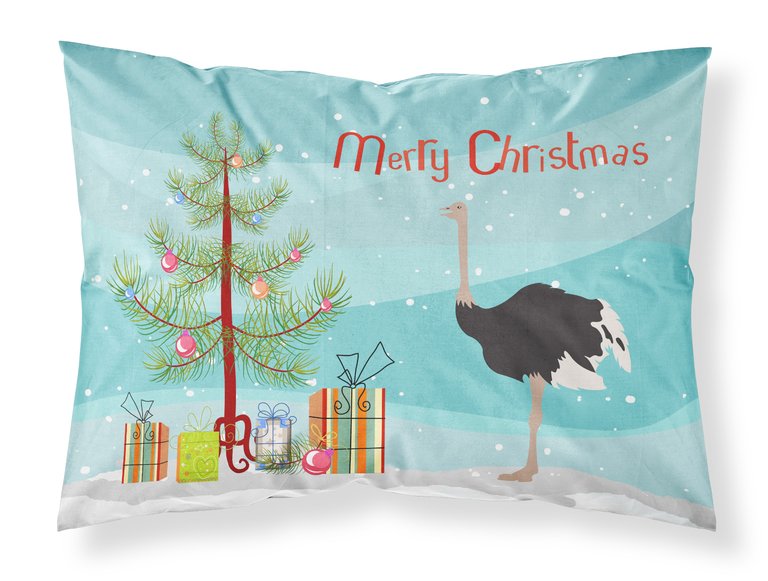 Common Ostrich Christmas Fabric Standard Pillowcase
