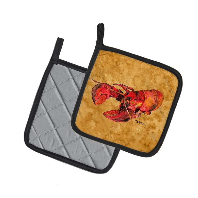 Cooked Lobster Pair of Pot Holders