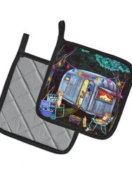 Corgi Glamping Fish Tales Trailer  Pair of Pot Holders