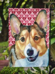 Corgi Hearts Love And Valentine's Day Garden Flag 2-Sided 2-Ply