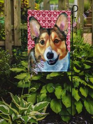 Corgi Hearts Love And Valentine's Day Garden Flag 2-Sided 2-Ply