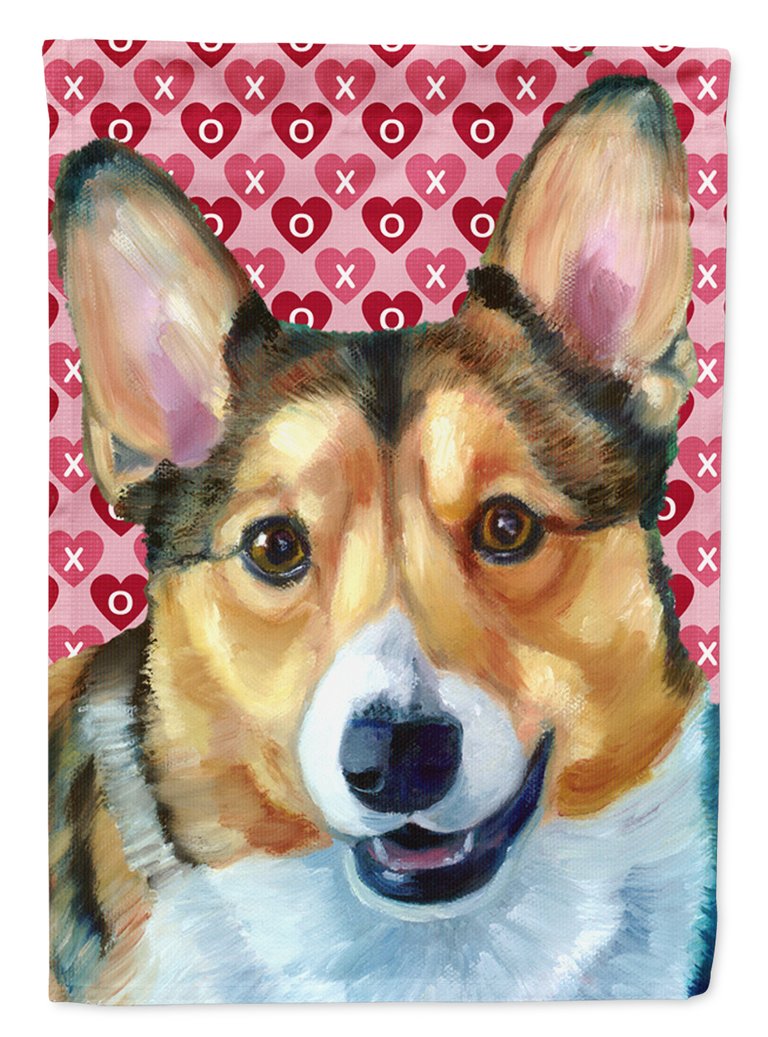 Corgi Hearts Love And Valentine's Day Garden Flag 2-Sided 2-Ply