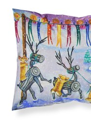 Corgi Log Reindeer Race Christmas Fabric Standard Pillowcase