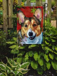 Corgi Red Snowflakes Holiday Christmas Garden Flag 2-Sided 2-Ply