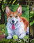 Corgi With Green Ball Garden Flag 2-Sided 2-Ply