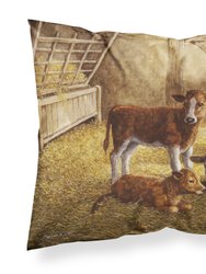 Cows Calves in the Barn Fabric Standard Pillowcase